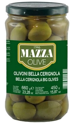 Martini Cocktail Big Green Olives - Olivoni Bella di Cerignola Mazza