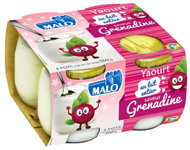 Grenadine Yogurt Malo 4 Glass Pot Containers Pack